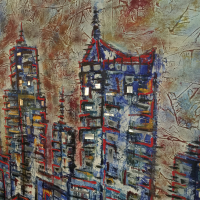 Gallery 3 - Reflections Windy City 5 ft x 5.5ft Spray paints/oil/acrylic/aluminum