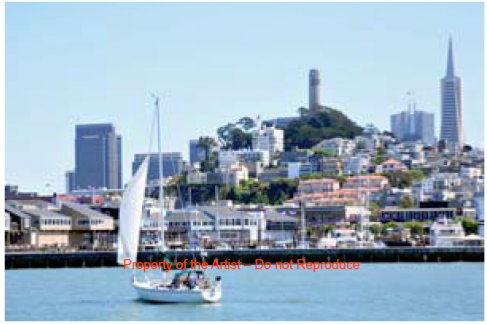 Gallery 1 - San Francisco Bay with Sail Boat Color photograph 18” x 27”