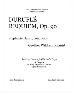 DURUFLÉ REQUIEM, Op. 9o presented by  at ,  